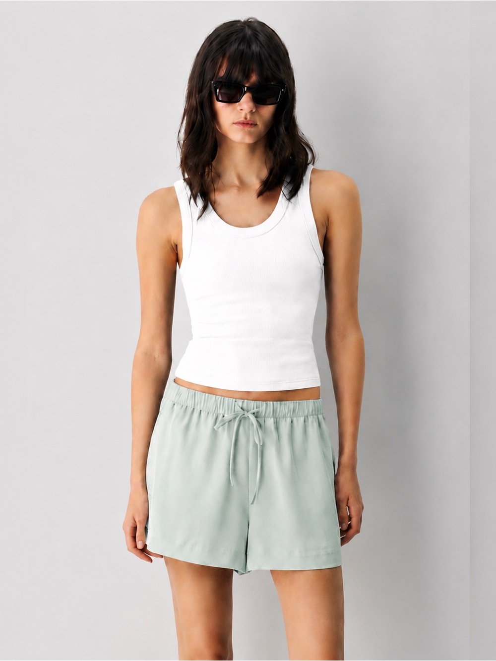 Aritzia The Lodge Short™ Satin Mini - Agave Green